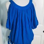 Paper + Tee 🌺 3/$20 SALE Paper Tee Blue Boho Top Size Medium Photo 4