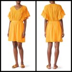 Scotch & Soda 💕💕 Dotted Lace Ruffled Pom-Pom Dress ~ Yellow Medium NWOT Photo 1