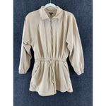 EXPRESS  Women's Romper Quarter Zip Tie Waist Fleece Retail $78 Beige Size XS Photo 1