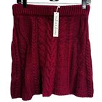 For Love and Lemons Layton Cableknit Sweater Skirt Burgundy Size M Preppy Cozy Red Size M Photo 1