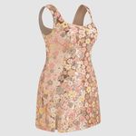 Cider  Champagne Sequin Scoop Neckline Floral Split Mini Dress - Size 1X Photo 1