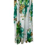 Women Floral Dress Small Cottagecore Tropical Smocked Midi Lightweight Vacation Green Photo 6