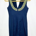 Lilly Pulitzer Navy Neon Green/Yellow Blaire Shirt Dress in Size 00 Photo 5