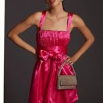 Anthropologie  Maeve Bow-Tie Satin Mini Dress Photo 1