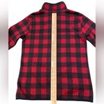 Eddie Bauer Red buffalo plaid 1/4 snap pull over mock neck fleece sweatshirt granola girl Photo 4