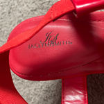 Jaclyn Smith  Red Strappy Wedge Sandals Size 9 FAIR CONDITION Photo 1
