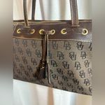 Dooney & Bourke Vintage Signature DB Purse Large Tassel Tote Y2K Brown GUC! Photo 1