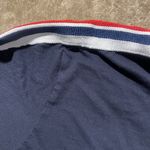 ZARA  Women's Navy Blue Short Sleeve T-Shirt Size Medium Red White Stripes Photo 3