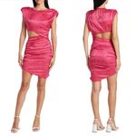 Ronny Kobo Kyle Pink Asymmetric Cutout Ruched Sleeveless Dress Size S Photo 1