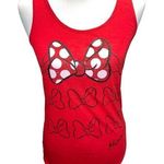 Disney  Parks Minnie Embellished Bow Red Tank Top Photo 0