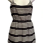 J.Crew Dress Womens Size 4 Navy White Striped Blouson Sleeveless Zip Nautical Photo 0