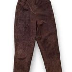 Valerie Stevens Vintage Pants Chocolate Brown Suede Leather High Waisted Photo 0