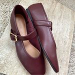 Old Navy New Burgundy Clove Maroon Mary Jane Ballet Flats W Buckle Size 7 Photo 6