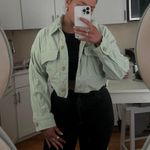 ZARA Light Green Denim Jacket Photo 1