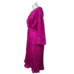 Sewlip Women's Pink Long Sleeve V Neck Pleated Tie Waist Wrap Midi Skirt Size M Size M Photo 1