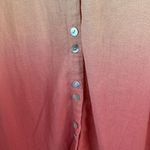 Soft Surroundings  Size L Tunic Shirt Ocean Orange Ombré Button Up Long Sleeve Photo 6