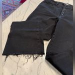 Good American  Black Exposed Button Fly Frayed Mini Boot Jeans 14/32 Photo 2