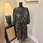 Tracy Whimsical Moody Cottagecore 90’s Black Floral Sheer Midi Dress S/M FLAW Size M Photo 1