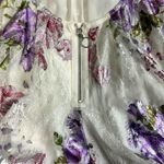 For Love & Lemons Revolve Wildflower Foil Lace Mini Dress in Lavender Sz small Photo 11