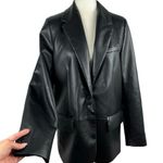 ZARA Faux Leather Oversized Blazer Jacket Black Bloggers Favorite Career Small Photo 5