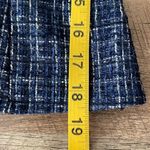 ZARA  Womens Tweed‎ Off The Shoulder Square Neck Long Sleeve Top Blue Small NWT Photo 9