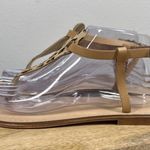 Sophia Milano  Flat Thong Sandals Animal Print Size 8.5 Italy Leather Ankle Strap Photo 4