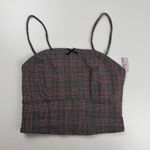Wild Fable Plaid Black Bow Lace Trim Crop Top Size XS Grunge Academia Goth Punk Photo 0