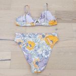 Womens Bikini Set Size M Yellow Purple Floral Underwire Swim Summer Beach Resort Size M Photo 3