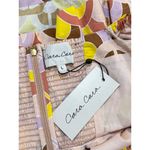 NWT Cara Cara Womens Top Beige Pippa Peplum 3/4 Sleeve Smocked Babydoll Large Tan Photo 3