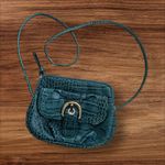 B Makowsky  Turquoise Buckle Croc Embossed Leather Crossbody bag Photo 0