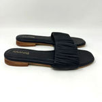 Kaanas  Pekan Ruched Black Leather Slides‎ Slip On Sandals Shoes Women’s Size 6 Photo 2