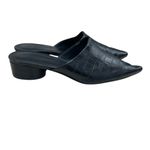 Rebecca Minkoff  Fermina Too Black Croc Embossed Slip On Mules Photo 3