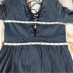 La Ligne Boheme Lace Up Pinstripe Midi Dress Size XS Photo 9