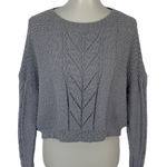 Altar'd State Altar’d State Sweater XS Gray Cropped Knit Pullover Boho Cozy Trendy Photo 0