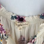 Rewind  Floral Print Off‎ The Shoulder Button Front Tie Front Long Sleeve Top Photo 6