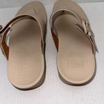FitFlop  Thong Sandals Womens US 11 EU 43 Lulu Covered Buckle Beige Leather Slide Photo 3