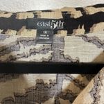 East 5th Woman Neutral Abstract Stripe Linen Button Down Blouse Size 1X Photo 2