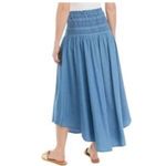 cupio Cupid Smocked Waist Cotton Chambray Skirt. Size Medium. Photo 1