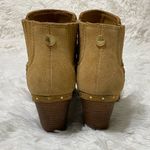 Steve Madden  Leather Suede Thinker Booties Tan Boot Block Stacked Heel Size 7.5 Photo 4