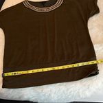 AB Studio Dressy Top | Embellished Neckline | Size Large | Short Sleeves Photo 8