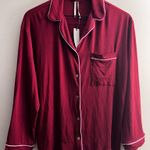 Anthropologie  Women's Button-Up Pajama Top Wine burgundy Modal oversized XXS Photo 0