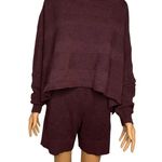 Free People Beach Lena Knit Sweater PulloverShorts Set Size S NWOT Purple Photo 0