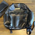 Petunia Pickle Bottom Black Faux Croc Diaper Bag Backpack Pad Wipes Container Photo 0