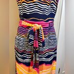 TORI RICHARD HAWAII Camilla True Wrap Sleeveless Striped Knit Jersey Dress XS Pink Photo 3