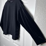 Athleta  Retroplush‎ Velvet Crewneck Sweatshirt Black Size M Photo 3