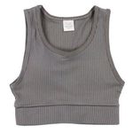 (2 pack) 5Style Sports Bra Juniors M NWT Ribbed Black Gray Athletic Athleisure Size M Photo 0