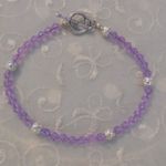 Handmade NEW! Darling Purple Crystal Beaded Toggle Bracelet Photo 2