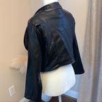 Luii Faux Leather Jacket Zipper Convertible Coat Black and Grey Boucle Size XL Photo 3