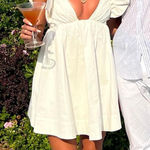 For Love & Lemons  Clementine Ruffled Tie‎ Back Mini Dress white XS Photo 0