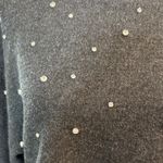 ZARA Charcoal Rhinestones-Studded Crew Neck Sweater NWOT Photo 1